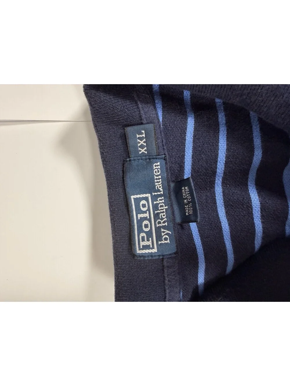 Vintage Polo Ralph Lauren Men’s Short Sleeve Polo Shirt Blue Striped XXL